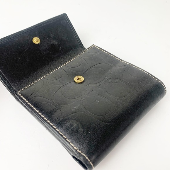 Coach Black Pockets Leather Wallet - Picture 4 of 7